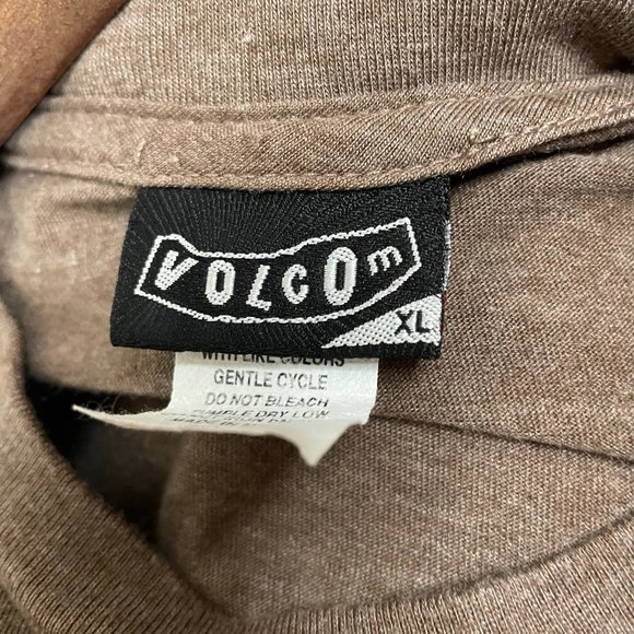 Volcom Mens T Shirt Size XL Logo Volcom Stone Brown Casual - Picture 10 of 10